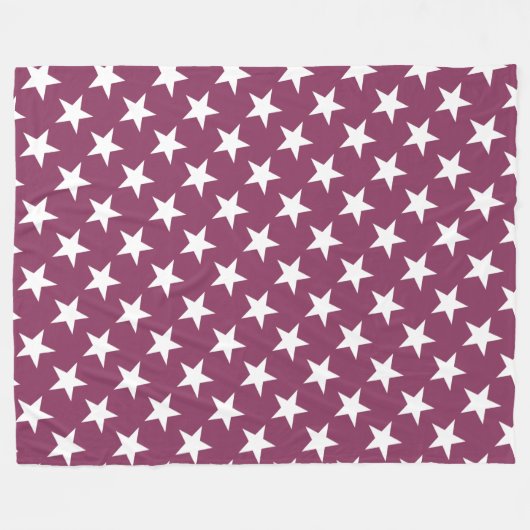 White Star Chic Bordeaux Farbgestaltung Moderne St Fleecedecke (Vorderseite (Horizontal))