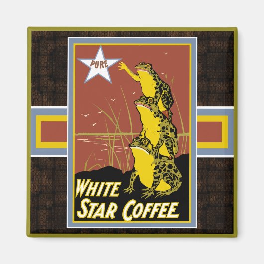 White Star Frosch Kaffeemagnet Magnet (Vorne)