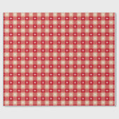 White Star Gingham Country Holiday Geschenkpapier (Flach)