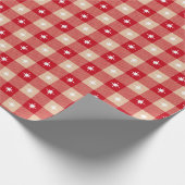 White Star Gingham Country Holiday Geschenkpapier (Ecke)