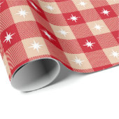 White Star Gingham Country Holiday Geschenkpapier (Rolleneckpunkt)