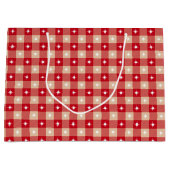 White Star Gingham Country Holiday Große Geschenktüte (Vorderseite)