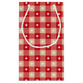 White Star Gingham Country Holiday Kleine Geschenktüte (Rückseite)