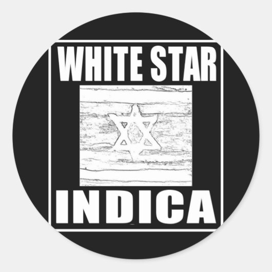 WHITE STAR INDICA RUNDER AUFKLEBER (Vorderseite)