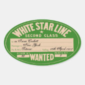 White Star Line (Anpassen) Ovaler Aufkleber (Vorderseite)