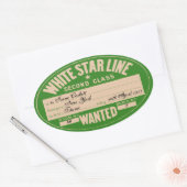 White Star Line (Anpassen) Ovaler Aufkleber (Umschlag)
