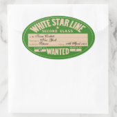 White Star Line (Anpassen) Ovaler Aufkleber (Tasche)