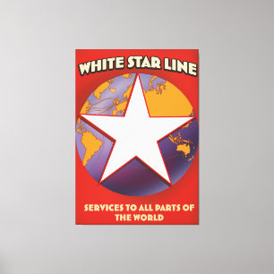 White Star Line Kreuzfahrtschiff-Werbung. Canvas P Leinwanddruck