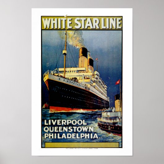 White Star Line nach Philadelphia Poster (Vorne)