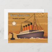 White Star Line, olympisches und Titanic Oversea S Postkarte (Vorne/Hinten)