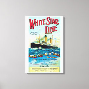 WHITE STAR LINE OZEANPOST-DAMPFER LEINWANDDRUCK