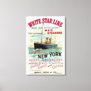 WHITE STAR LINE OZEANPOSTDAMPFER LEINWANDDRUCK