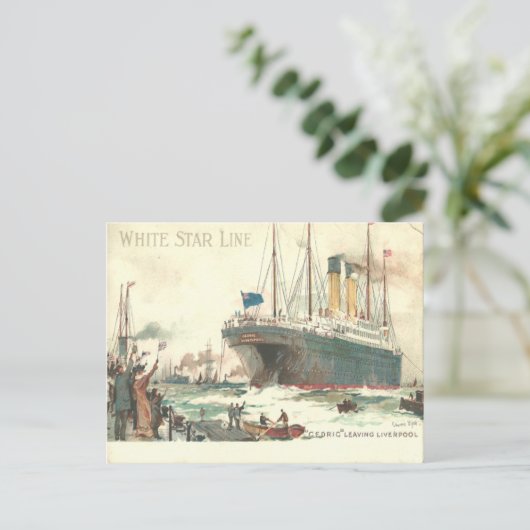 White Star Line R.M.S. Cedric Blätter Liverpool Postkarte (Stehend Vorderseite)