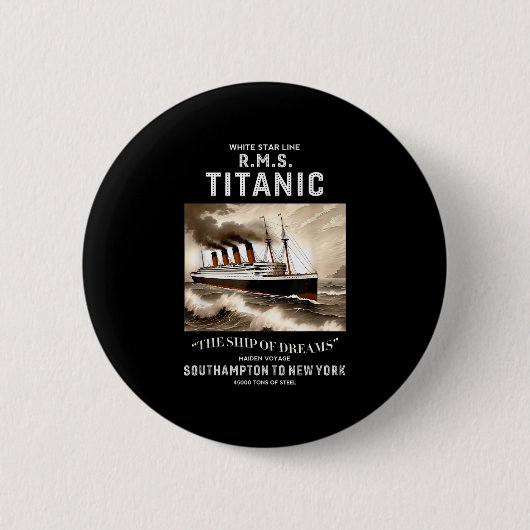 White Star Line Rms Titanic Ship Boys Kids Men  Button (Vorderseite)