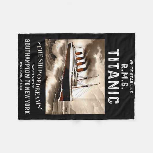White Star Line Rms Titanic Ship Boys Kids Men Fleecedecke (Vorderseite (Horizontal))