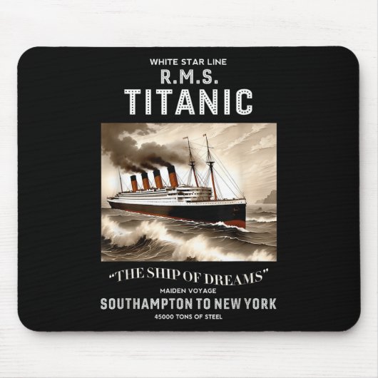 White Star Line Rms Titanic Ship Boys Kids Men  Mousepad (Vorne)