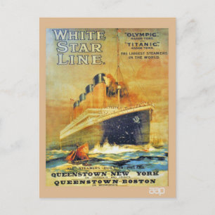 White Star Line Titanic & Olympic ad Postkarte