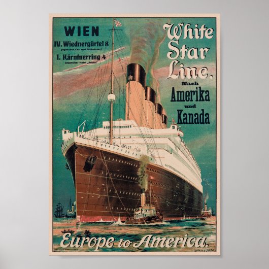 White Star Line Vintage Poster 1914 (Vorne)