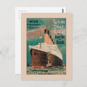 White Star Line Vintage Poster 1914 Postkarte (Vorne/Hinten)
