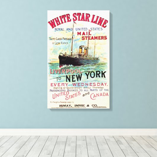 WHITE STAR LINIE OCEAN MAIL STEAMER LEINWANDDRUCK (Insitu (Holzboden))