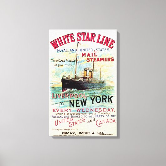 WHITE STAR LINIE OCEAN MAIL STEAMER LEINWANDDRUCK (Vorderseite)