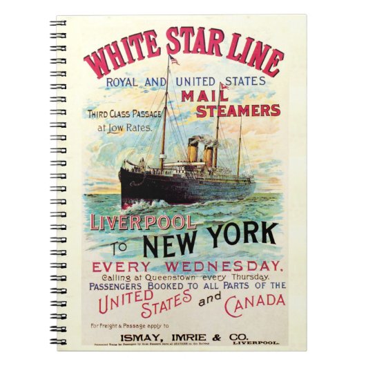 WHITE STAR LINIE OCEAN MAIL STEAMER NOTIZBLOCK (Vorderseite)