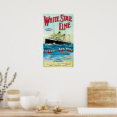 WHITE STAR LINIE OCEAN MAIL STEAMER POSTER (Küche)