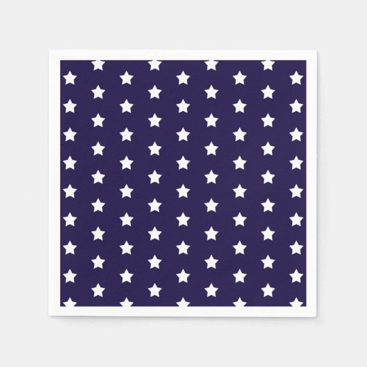 White Star-Muster auf Custom Navy Blue Party Serviette (Vorderseite)
