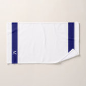 White Star Muster & Monogram auf Navy Blue & White Badhandtuch Set (Handtuch)
