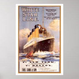 White Star Titanic und olympisches Vintage Poster