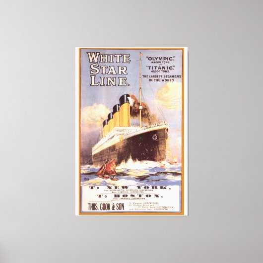 White Star Titanic und olympisches Vintage Poster Leinwanddruck (Vorderseite)