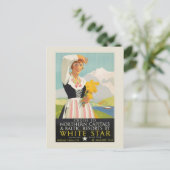 White Star Vintage Poster 1931 Postkarte (Stehend Vorderseite)