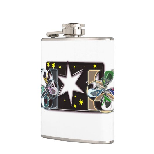 White Star Vinyl Wrapped Flask Flachmann (Links)