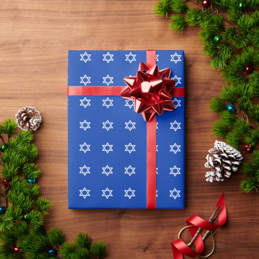 White Star von David auf Blue Geschenkpapier (Feiertagsgeschenk)