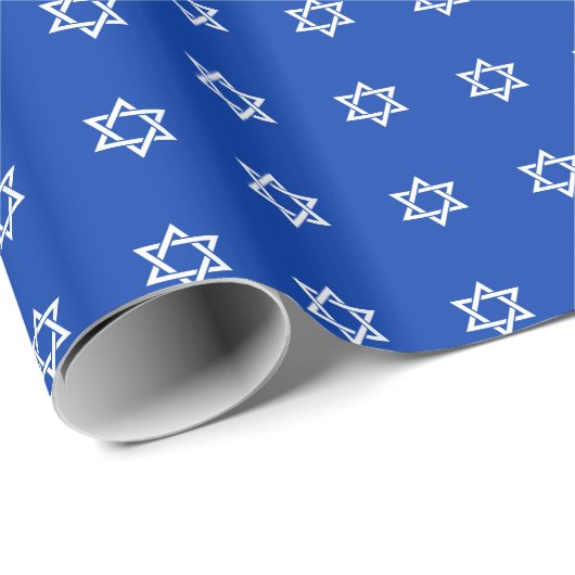 White Star von David auf Blue Geschenkpapier (Rolleneckpunkt)