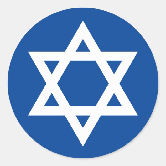White Star von David Navy Blue Runder Aufkleber (Vorderseite)