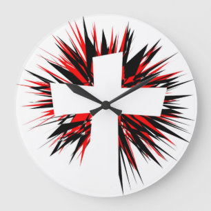WHITE STARBURST CROSS GROßE WANDUHR
