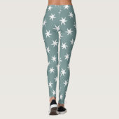 White Starfish auf Beach Blue Leggings (Rückseite)
