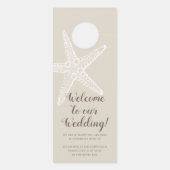White Starfish Beach Wedding Hotel Shhh Türanhänger (Rückseite)