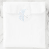 White Starfish Blue Beach Elegante Hochzeit Runder Aufkleber (Tasche)