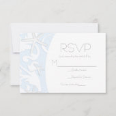 White Starfish Blue Beach Elegante Wedding UAWG RSVP Karte (Vorderseite)