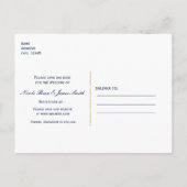 White Starfish Blue Beach Hochzeit Save the Date Ankündigungspostkarte (Rückseite)