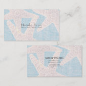 White Starfish & Blue Burlap Beach Moderner Chic Visitenkarte (Vorne/Hinten)