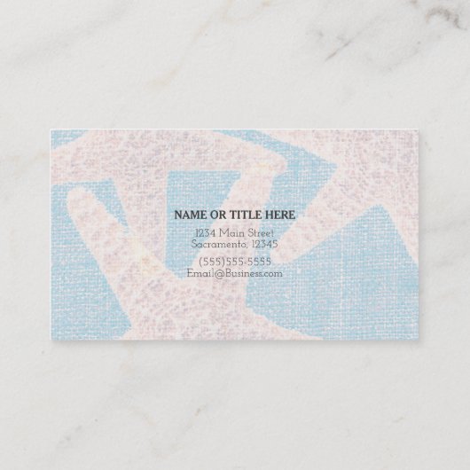 White Starfish & Blue Burlap Beach Moderner Chic Visitenkarte (Rückseite)