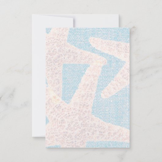 White Starfish & Blue Burlap Beach Tischnummer (Rückseite)