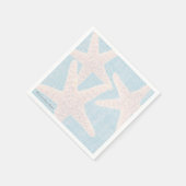 White Starfish & Blue Burlap Eleganter Empfang Serviette (Ecke)