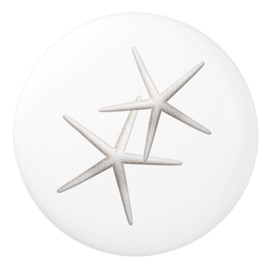 White Starfish Elegant Keramikknauf (Vorderseite)