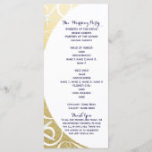 White Starfish Gold Beach Hochzeitsprogramm Programm (Rückseite)