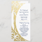 White Starfish Gold Beach Hochzeitsprogramm Programm (Vorne/Hinten)