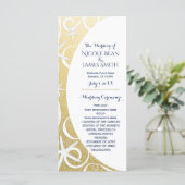 White Starfish Gold Beach Hochzeitsprogramm Programm (Stehend Vorderseite)